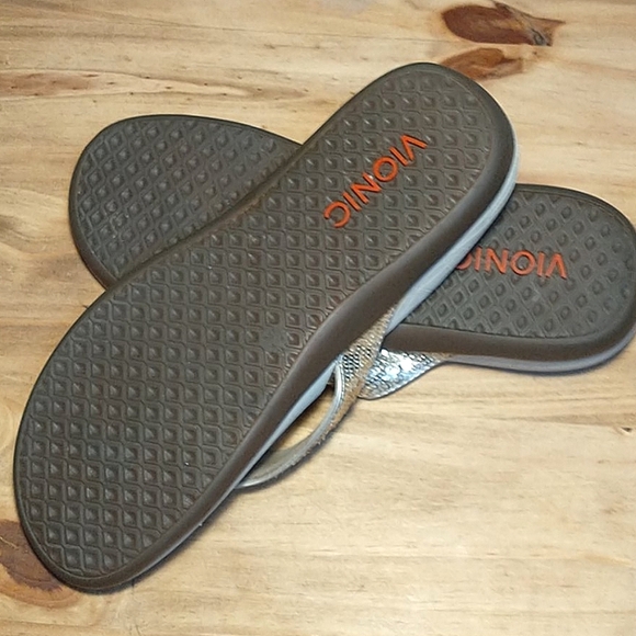 Vionic Tide Sequined Toe Post Flip Flops - Picture 7 of 11